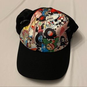 TOKIDOKI Adjustable Women Black Flap Multicolor Cap